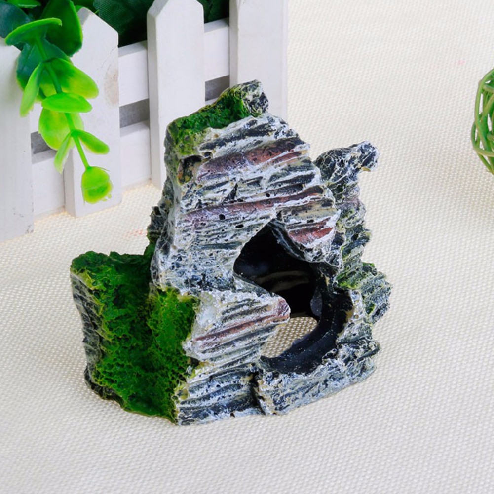 Mountain View Aquarium Ornament Tree Rock Cave Stone Decoration Fish Tank