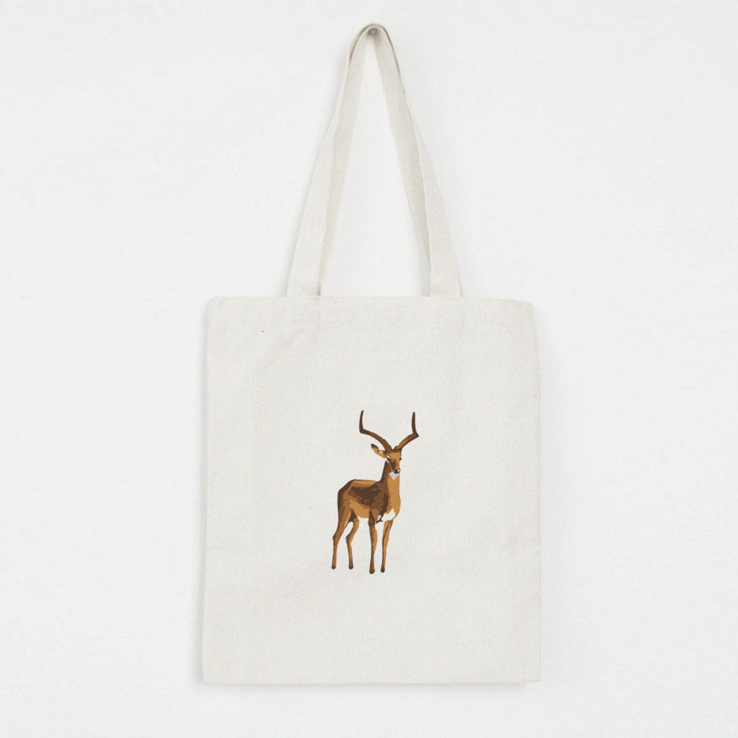 Herten Print Schilderen Boodschappentassen Canvas Opbergzakken Vrouwen Handtas Herbruikbare Vouwen Kruidenier Eco Tassen Literaire: B140WHITE