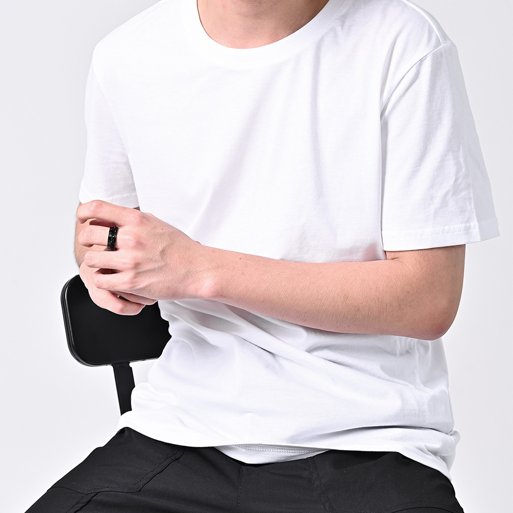 Anneaux noirs d'anlande rotatifs en acier inoxydable pour hommes, anneaux d'Li-Spinner en métal Fidget, chiffres romains