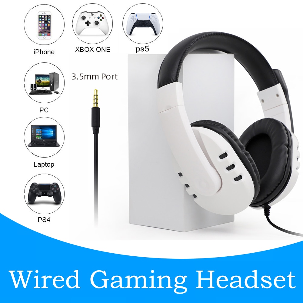PS5 Bedrade Headset Gamer Pc 3.5Mm Voor X Controller PS4 Pc PS3 Ns Headsets Surround Sound Gaming Overear Laptop tablet Gamer
