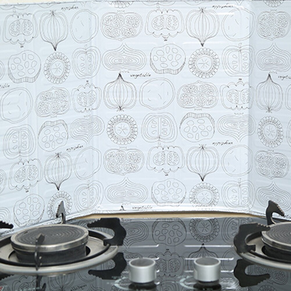 Aluminium Foil Impede Oil Splatter Guard Plate Baffle Heat Solation Board Separator Gas Stove Splash Proof Screen Baffle