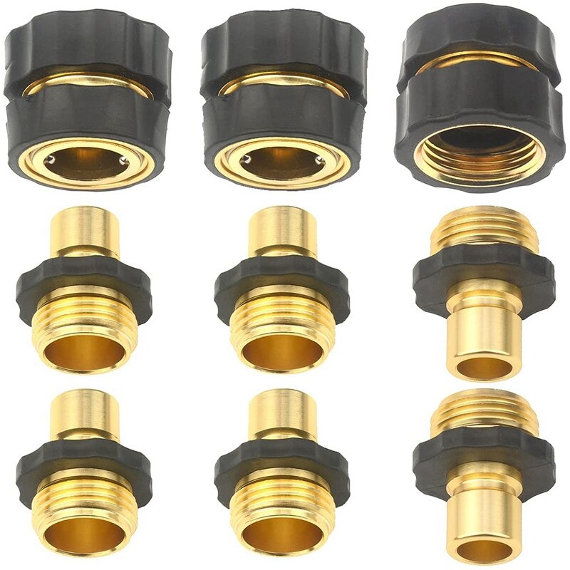 Garden Hose Quick Connector - Water Hoses Quik Connect Release Comfortable Rubber Grips Garden Hose Connector Set