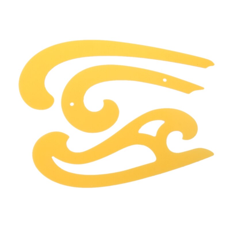 3Pcs Plastic French Curves Set Rulers Drafting Drawing Ellipse Templates