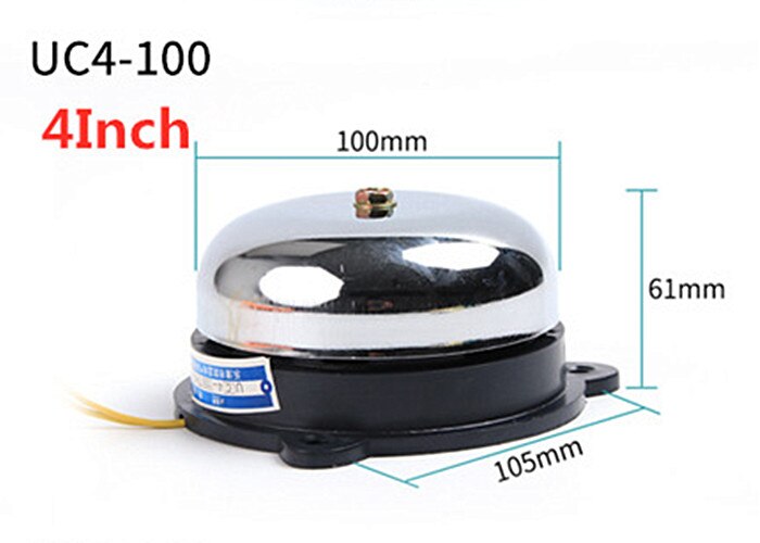 Tradition electric bell 2/3/4/6 inch AC220V High DB Alarm Bell Door bell School Factory BeLL: UC-100MM 4Inch