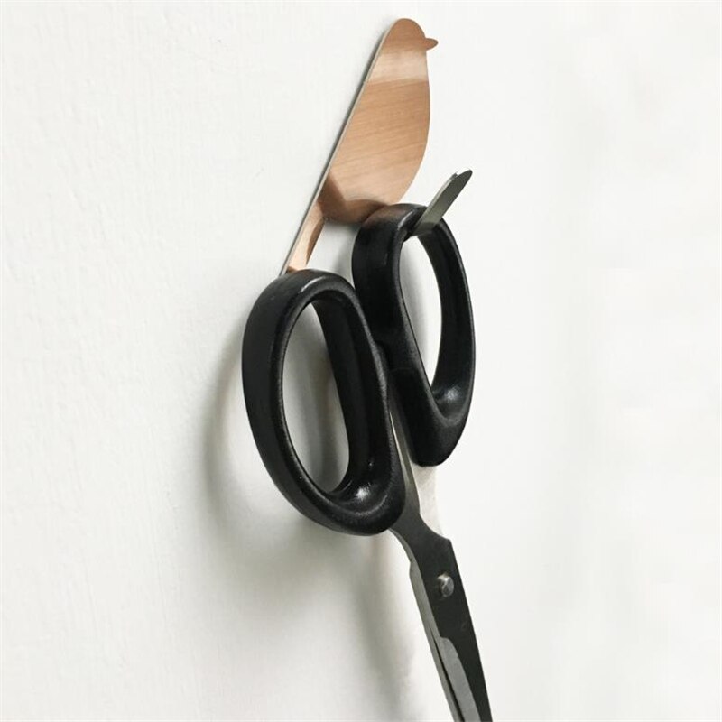 2 Stks/partij Vogel-Vormige Muur Mount Sleutelhouder Decoratieve Roestvrij Staal Hanger Sleutels Hanger Home Decor Haken