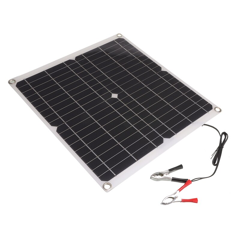 35W Zonnepaneel 5 In1 Dubbele Usb Zonnecel Monokristallijn Voor Outdoor Camping Noodverlichting Met Autolader 12V/5V