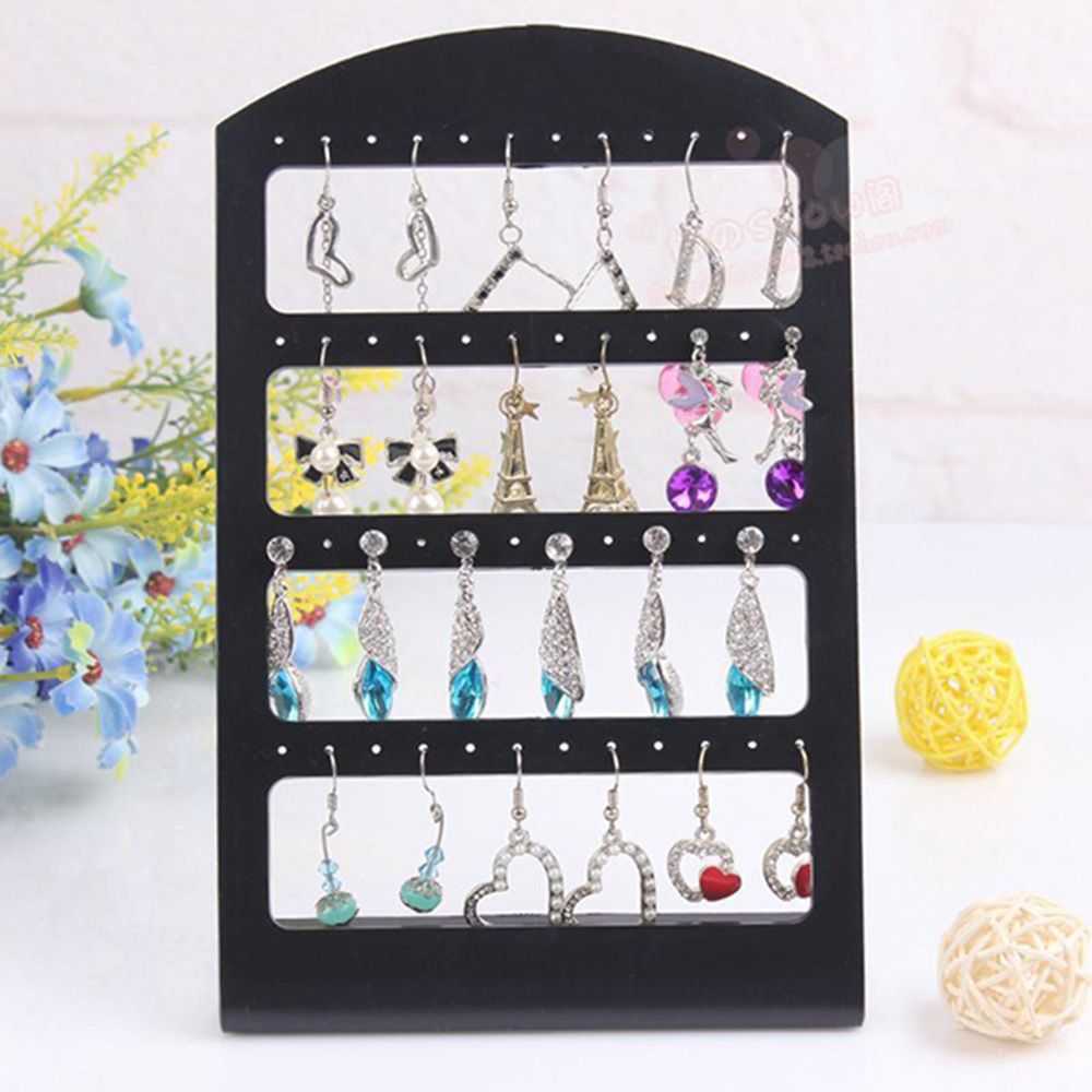 Mode 24/48/126 Gaten Sieraden Earring Organizer Stand Black Clear Plastic Ear Stud Houder Showcase Armband Display Rack