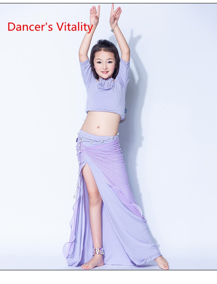 Falda de baile para niñas, ropa de entrenamiento de rendimiento, danza Oriental, traje de diosa perla, vientre,