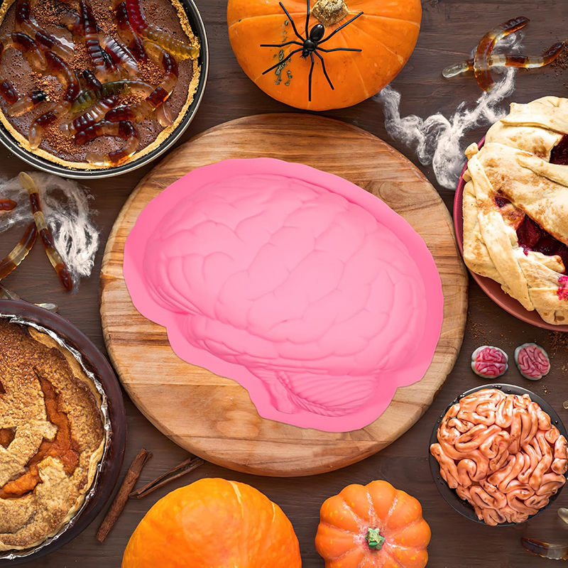 Halloween mózg silikonowe formy robić pieczenia deser ciasto patelnia czekoladowe galaretki gadżety kuchenne akcesoria Moldes Para Hornear narzędzia