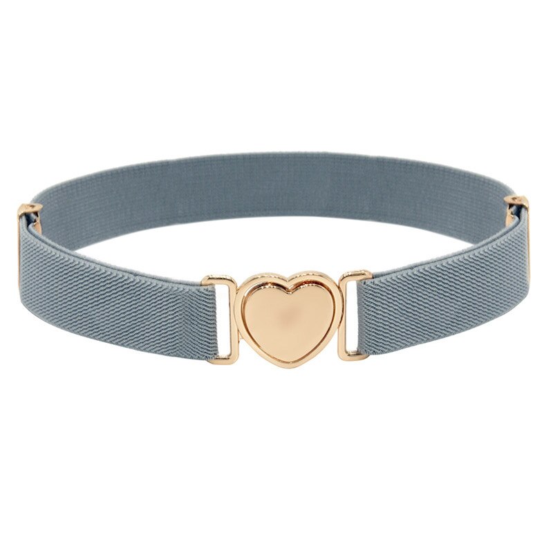Style Heart Shape Buckle Stretch Belts Children Girls Multicolor Adjustable Elastic Waist Belts with for Dress Pants: 08