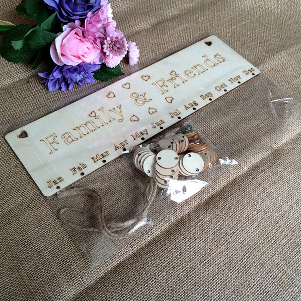 Kantoor hangende data verjaardag kerstversieringen houten verticale knutselwerkjes familie wandkalender