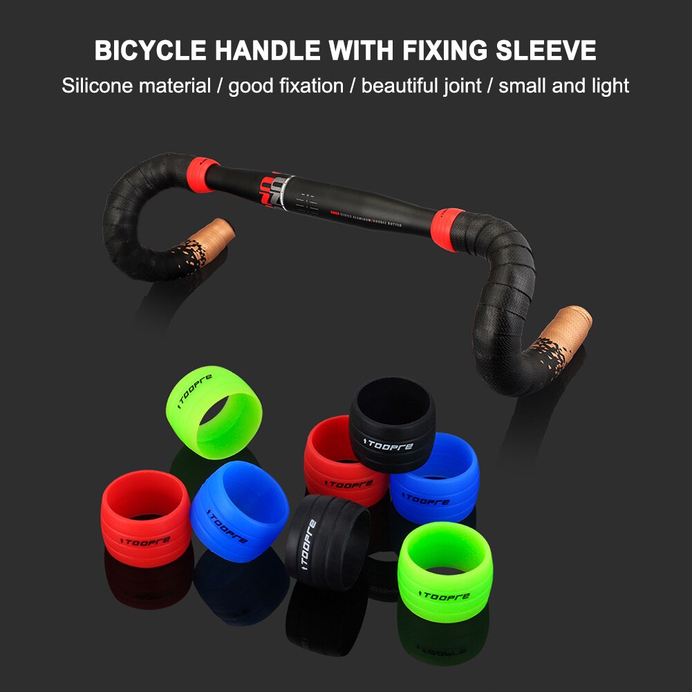 Fita de proteção para guidão de bicicleta, faixa de silicone anti-deslizamento para guidão de bicicleta, 2 peças