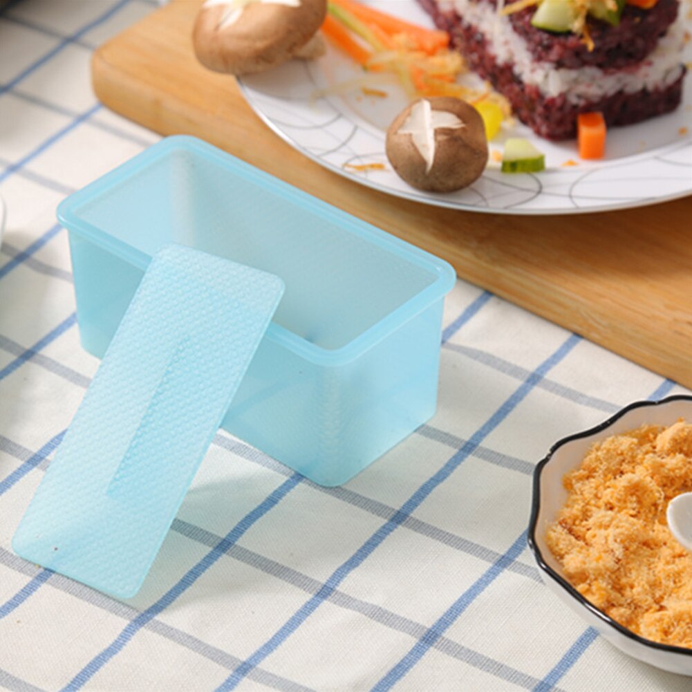 Meat Press Rectangular Cooking Rice Ball Lunch Onigiri Maker Non Stick Kitchen Tool DIY Food Portable Sushi Mold Japanese Bento: Blue 1pc