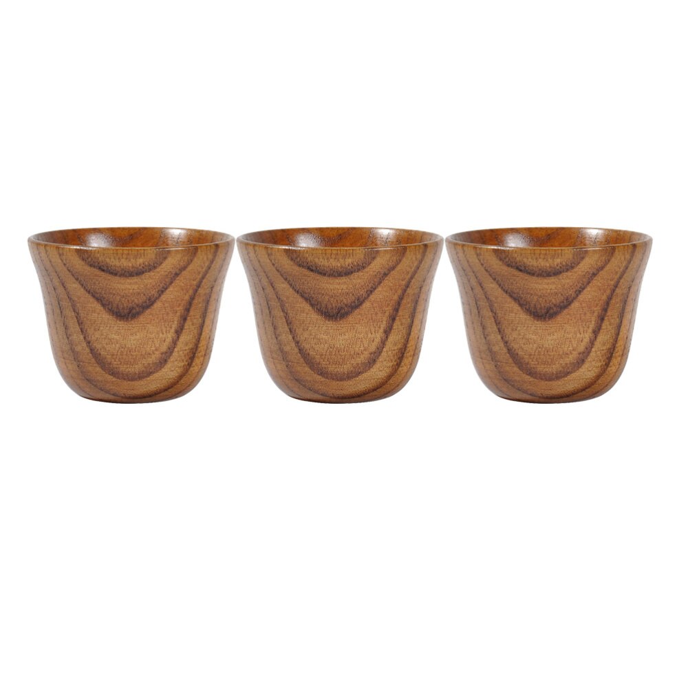 2pcs Wooden Tea Cup Solid Wood Tea Cup Natural Household Tea Cup Eco-friendly Drinking Cup