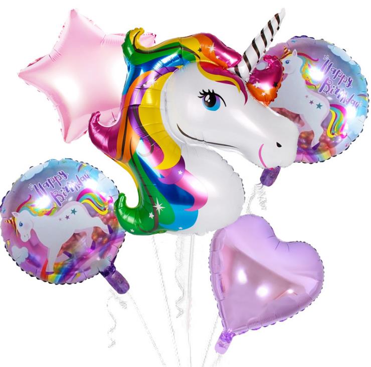 Taoqueen Cartoon Hoed Verjaardagsfeestje Decor Kids Eenhoorn Ballonnen My Little Paard Feestartikelen Ballonnen Set Hoed: 2