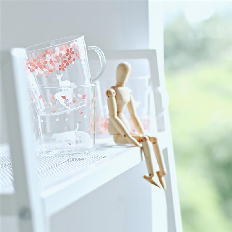 Söt tecknad kattdjur kanin innovativa ölglas värmebeständigt sakura glas te mugg kaffe kopp morgon mjölk juice glas