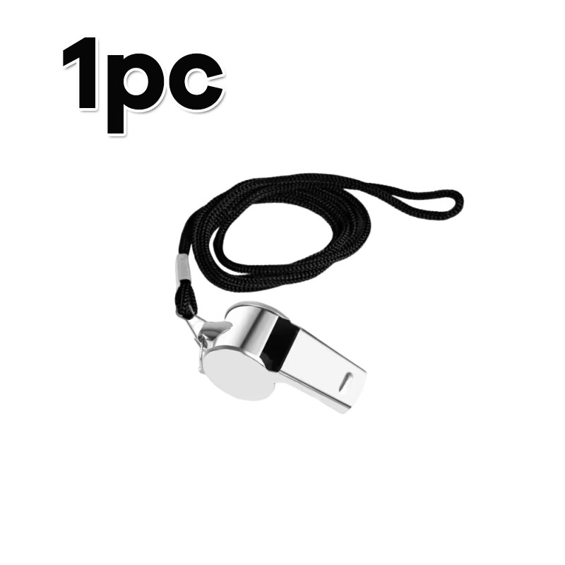 Stainless Steel Whistle with Lanyard Outdoor Referee Super Loud Whistle Cheerleader Sporting Goods for Training: WHITE