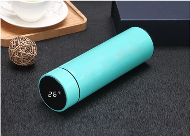 Termo inteligente de acero inoxidable, taza de café con pantalla de temperatura, botella de agua al vacío, 6 colores, 500ml: h