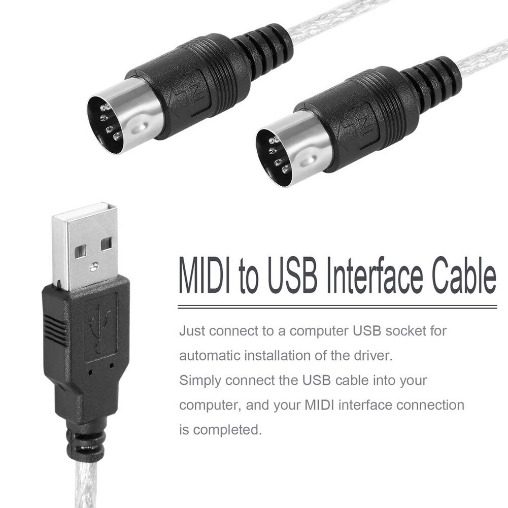 Midi Naar Usb Interface Kabel Adapter Voor Toetsenbord Elektronische Drum Pc Naar Music Keyboard Cord SEC88