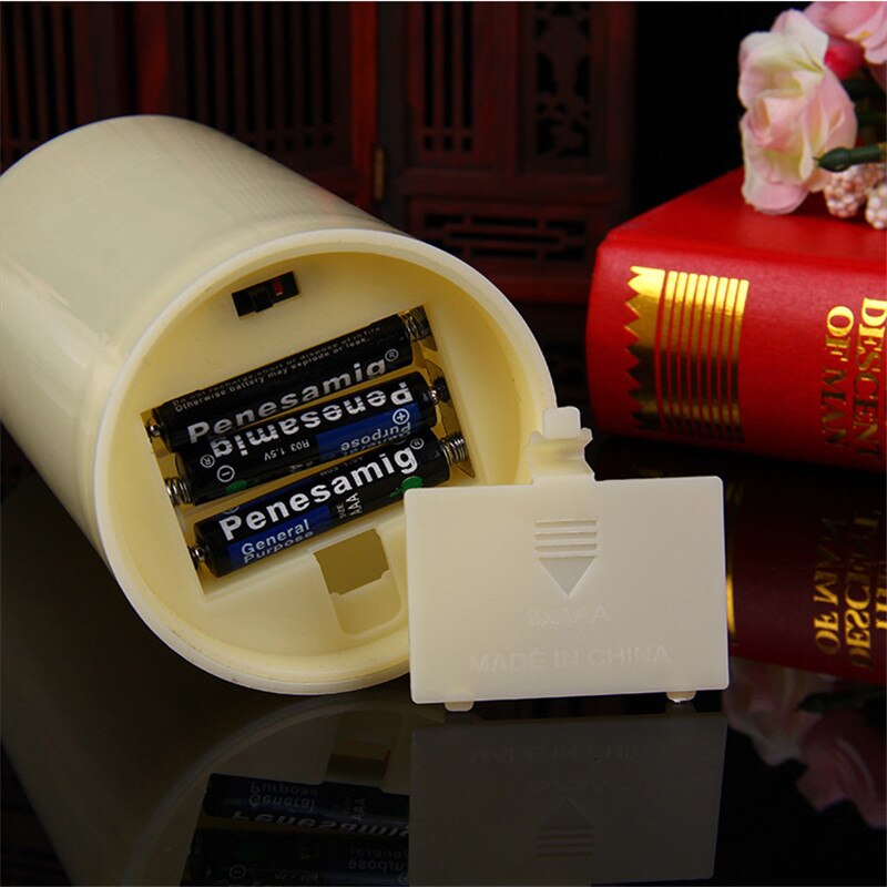 Aaa batteri inkluderet, store gule lys batteridrevne ledede stearinlys, stærkt lys cylindrisk flammeløs led stearinlys sæt, plast
