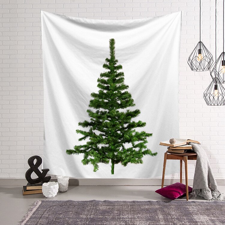 Væg hængende dekoration gobelin juletræ trykt hjemmetæppe: A1