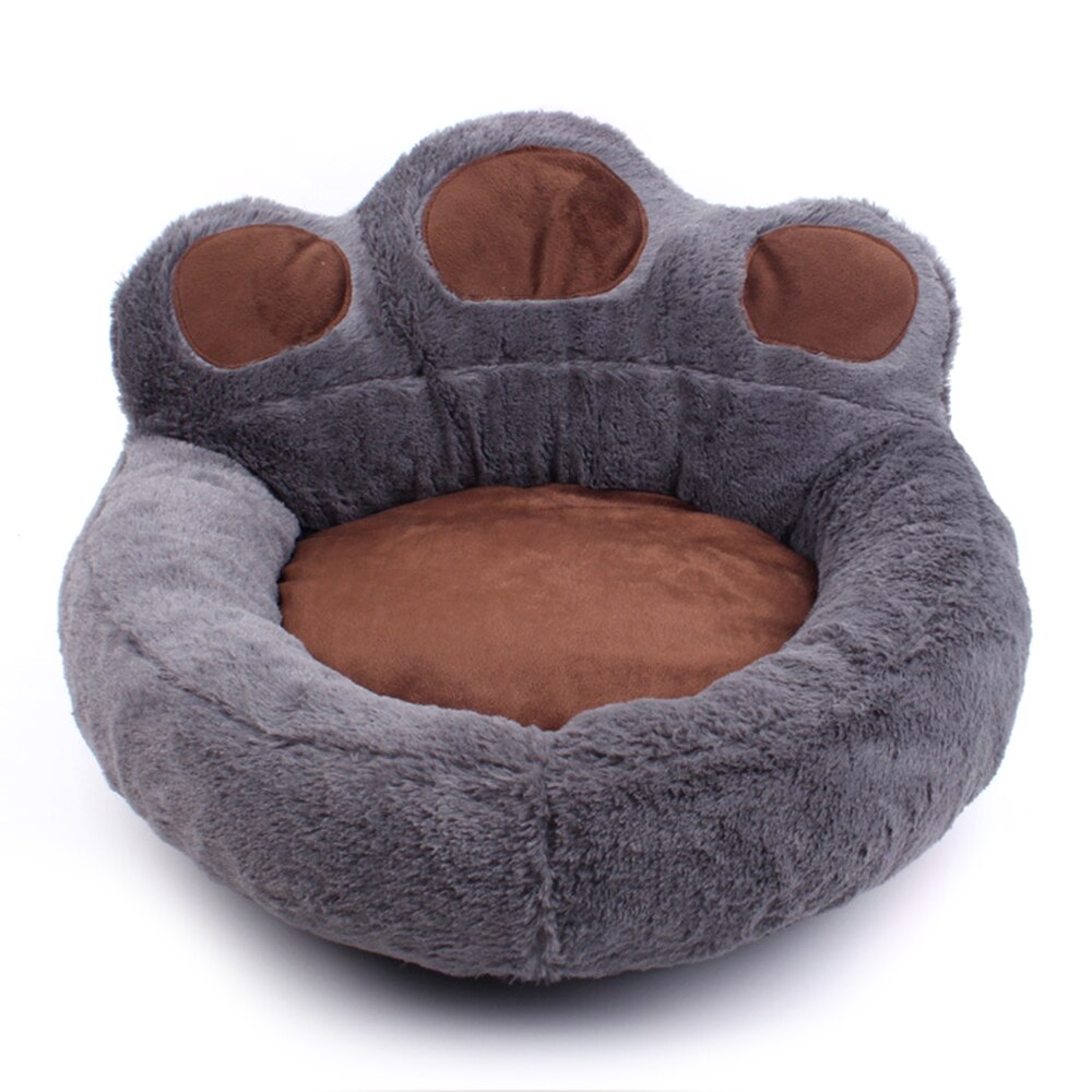 Huisdier Kat Bed Huis Voor Katten Mand Mat Winter Warm Pluche Bedden Lounger Voor Kat Panier Huisdier Bed Producten Voor katten Cama Para Gato: Grey Cat Bed / S