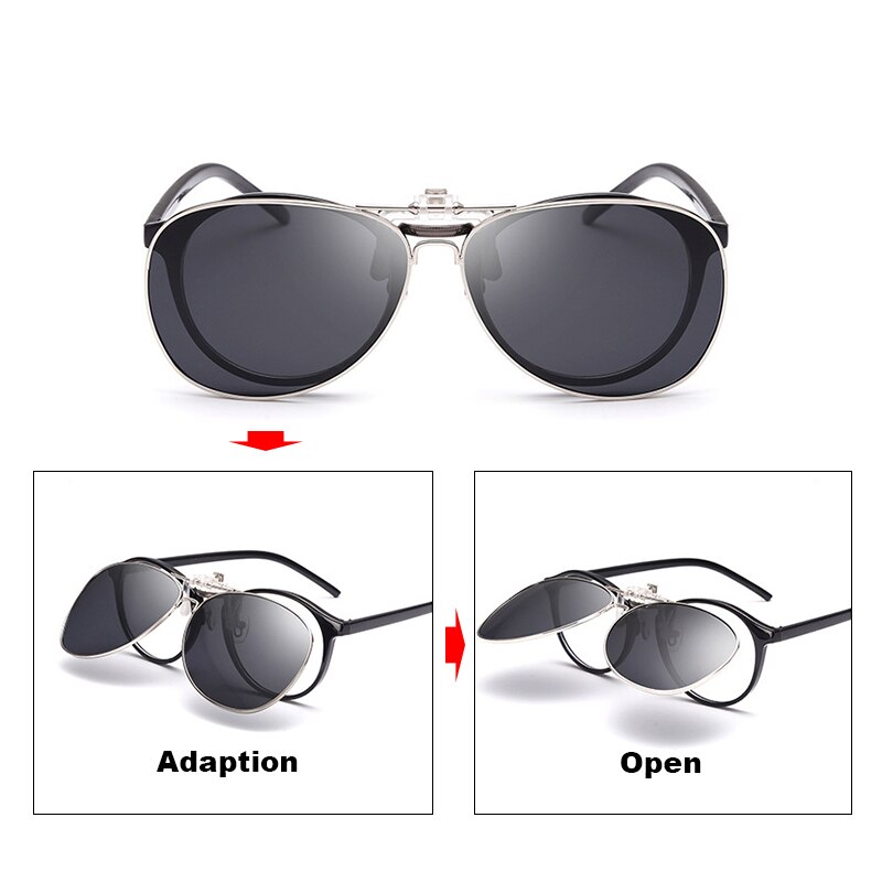 Gafas de sol polarizadas con Clip SGC06, gafas de sol con Clip Anti-UV para conducir, ciclismo, Clip de pesca abatible hacia arriba, gafas de sol con Clip