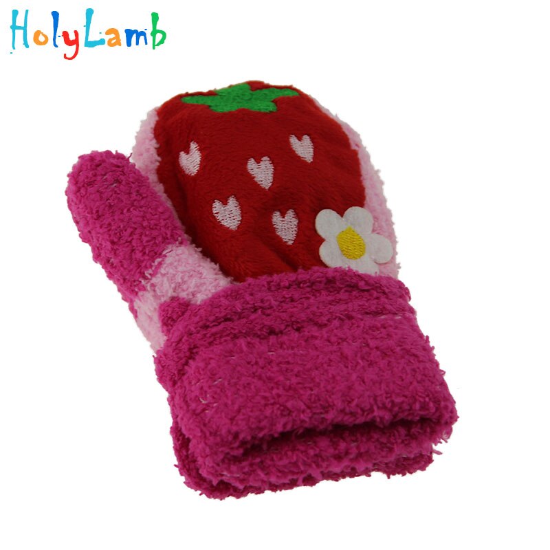 Winter Newborn Thicken Warm Fleece Mittens Horn Sound Cartoon Animal Baby Boy Girl Gloves Velvet Cotton Kids Children&#39;s Gloves