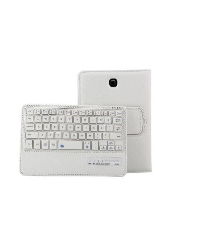 Funda de cuero con teclado Bluetooth para Samsung Galaxy Tab S4, 10,5 pulgadas, T830, T835, SM-T830, SM-T835, cubierta extraíble,: Blanco