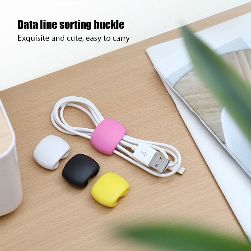 4Pcs Universal Line Storage Clip Desk Organizer Winder Portable Earphone Data Cable Storage Buckle Organizer collection