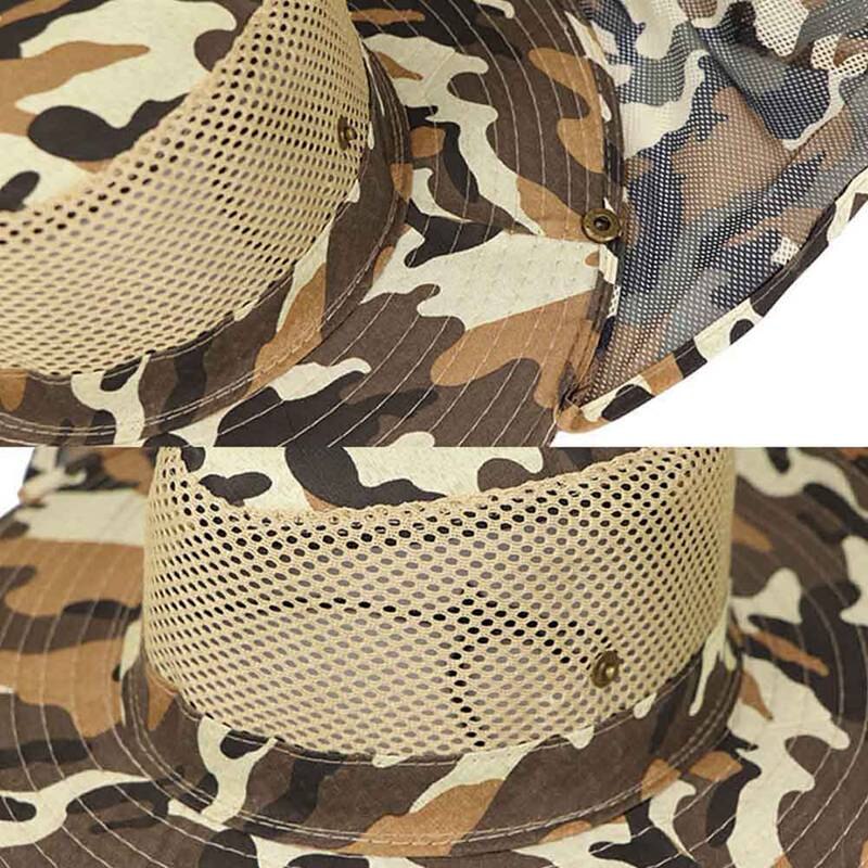Vissen Cap Met Kin String Oor Nek Flap Cover Afneembare Sneldrogende Ademend Mesh Sport Hoed Outdoor Sportkleding Meubi