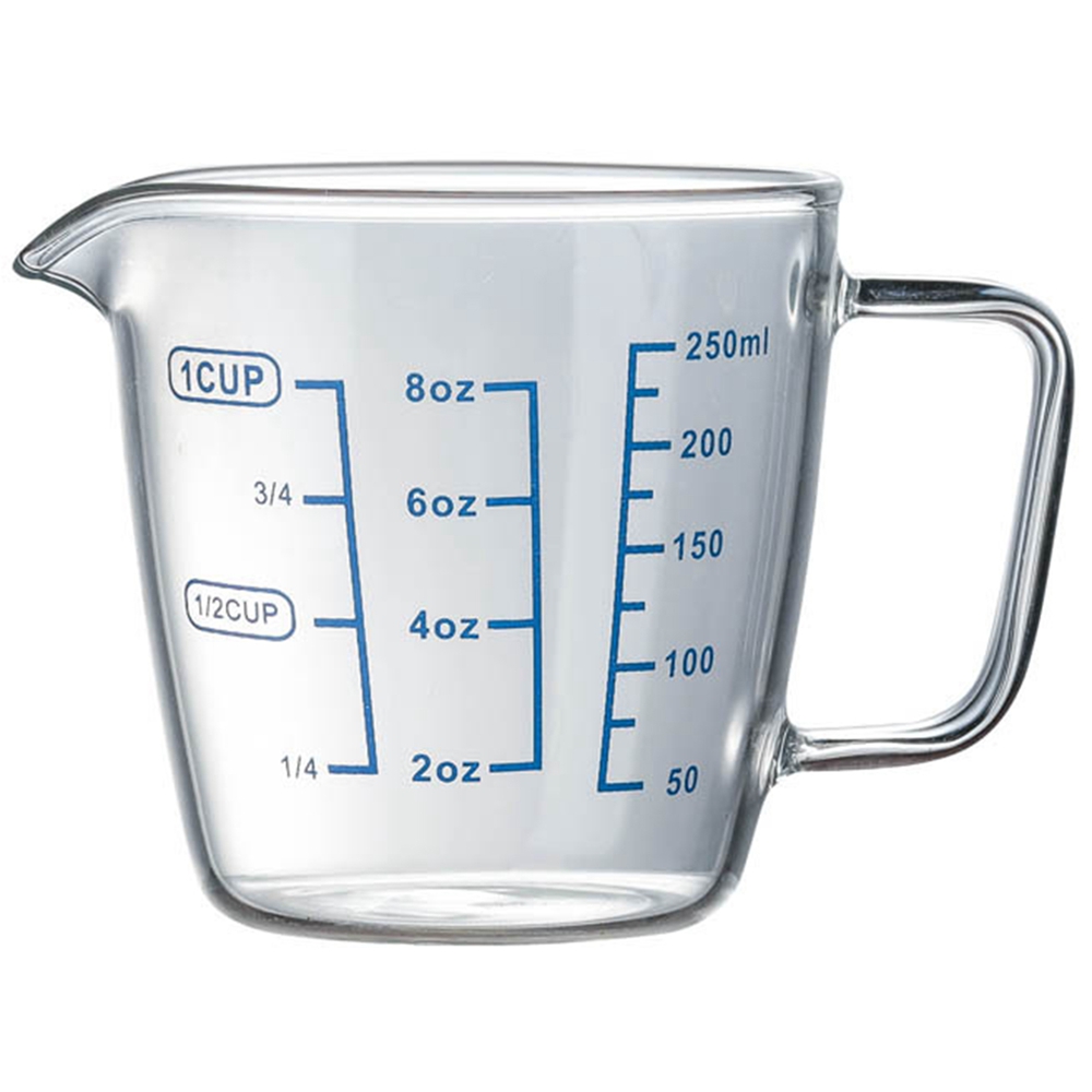 250ml/500ml Measuring Cup Kitchen Transparent Glass With Scale Durable Microwave Tool Accessories For Milk Coffee Flour Sugar: transparent