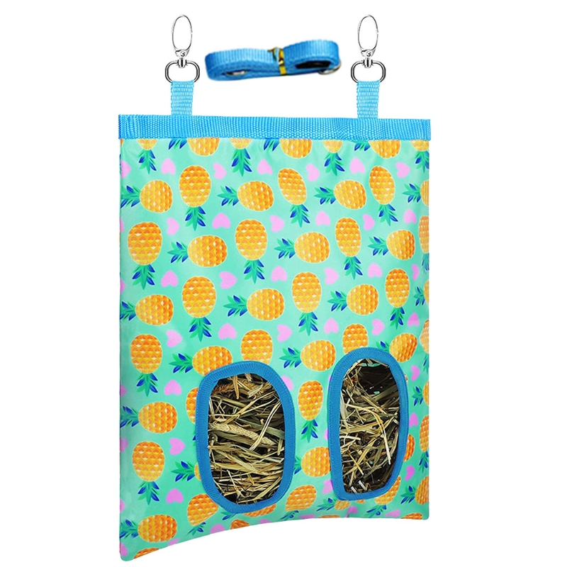 Mangiatoia di fieno appesa sacchi di fieno di coniglio borsa impermeabile per piccoli animali domestici: ananas