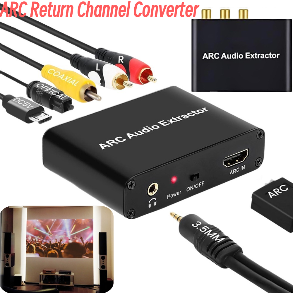 HDMI-compatibele ARC Audio Extractor ARC naar SPDIF Coaxiale L/R Stereo 3,5 mm Jack Audio Adapter voor HDTV Soundbar Versterker
