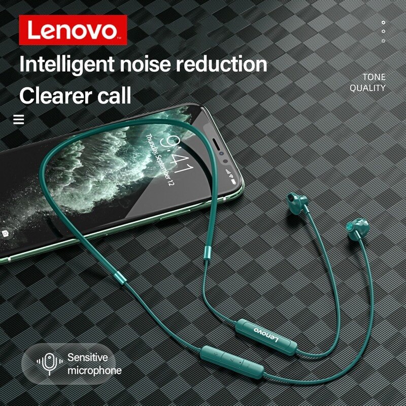 Lenovo SH1 Draadloze Koptelefoon Bluetooth 5.0 Nekband Hoofdtelefoon Hifi Sound Sport Headset Magnetische IPX5 Waterdichte Oordopjes Met Microfoon