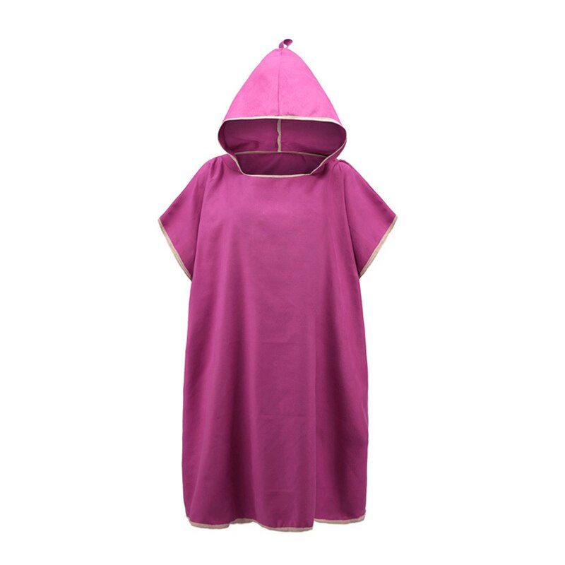 Zipsoft-albornoz con capucha para hombre y mujer, de secado rápido Toalla de microfibra, Poncho para playa y piscina, fácil de cambiar: plum