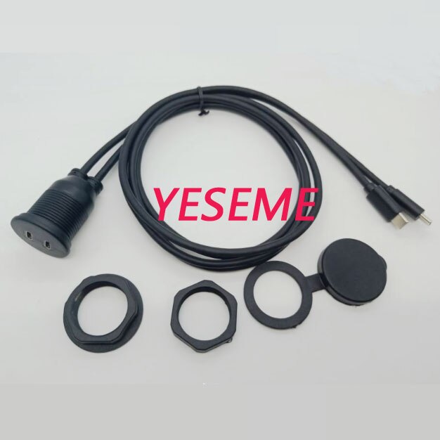 Auto Dash Board Mount Dual USB C Type C Vrouwelijke In Input Dual USB Type C Male Socket Extension panel