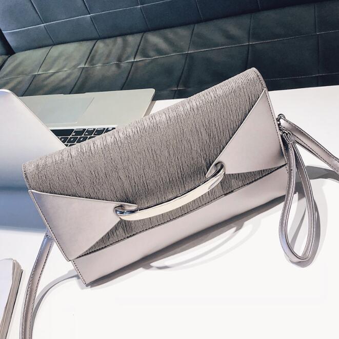 Envelope Clutch Bag Women Leather Luxury Handbags Birthday Party Evening Clutch Bags For Women Ladies Shoulder Clutch Bag Purse: gray