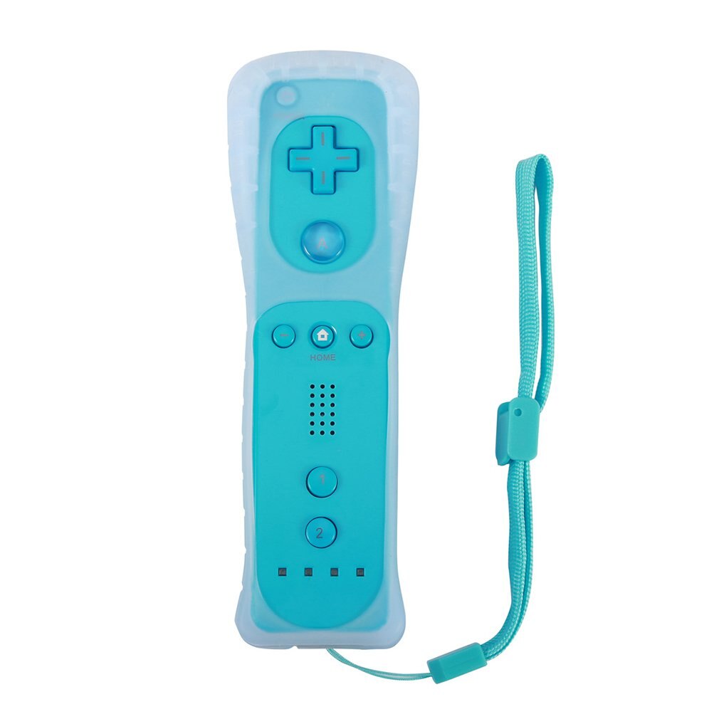 Télécommande sans fil pour Wii intégré Motion Plus manette avec coque en Silicone capteur de mouvement jeu poignée droite fonction de détection: Dark bule black