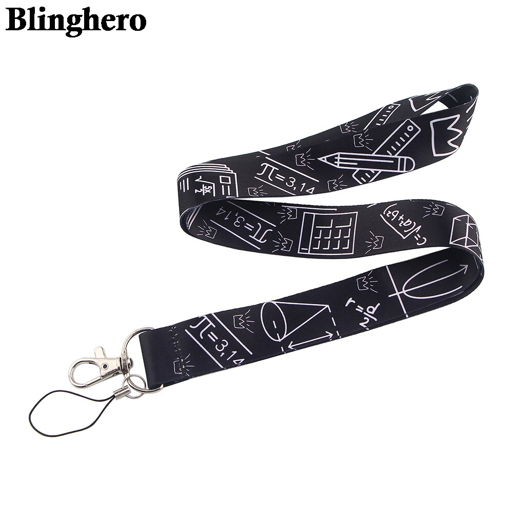 CB289 Geometrische Functie Wetenschap Lanyards Sleutelhanger Houder Identiteitskaart Paspoort Opknoping Touw Lariat Lanyard Sleutelhanger Math Lover