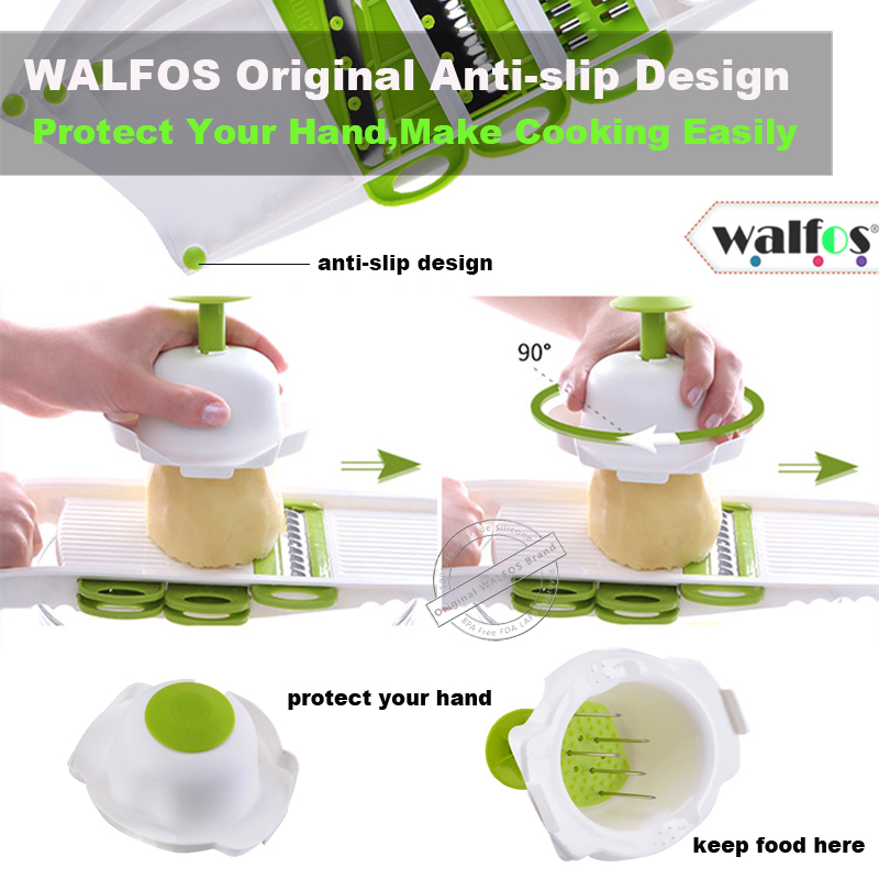 WALFOS 7Pcs/set Multi Mandoline Vegetable Slicer Stainless Steel Cutting Vegetables Grater Kitchen Gadget Carrot Potato cutter