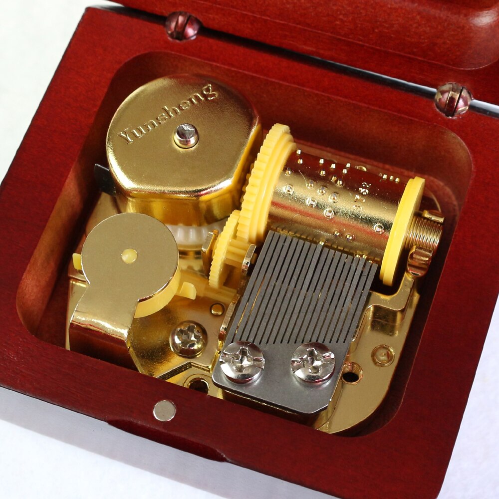 Rosiking Handmade Wooden Wedding March Music Box Wood Carved Mechanism Musical Box For Birthday/Mother's Day
