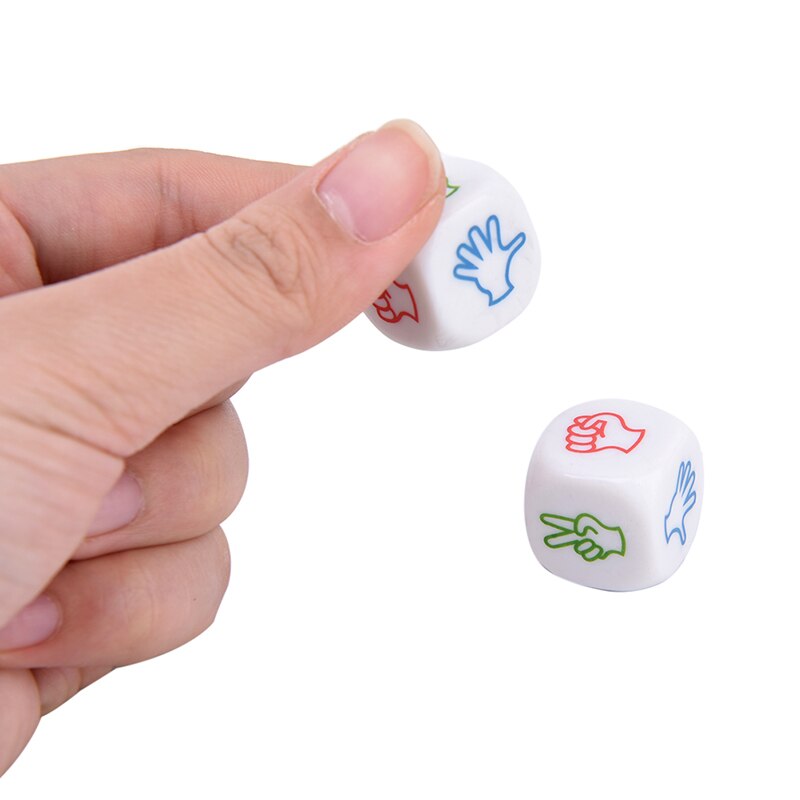 Lustige 2Pcs Finger Ratespiel Dice Rock Paper Scissors Spiel Spielzeug Schere Stein T-boson Familie Party Bord Spiele