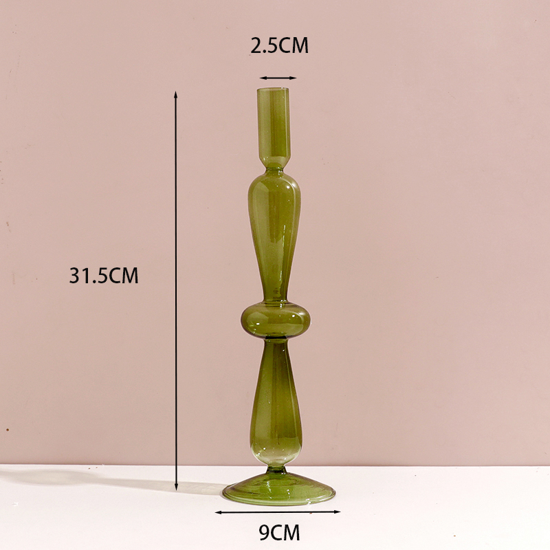 Candelabro de cristal europeo de lujo para decoración del hogar, soporte de palo de vela de boda, centro de mesa, gafas Vintage: Rojo