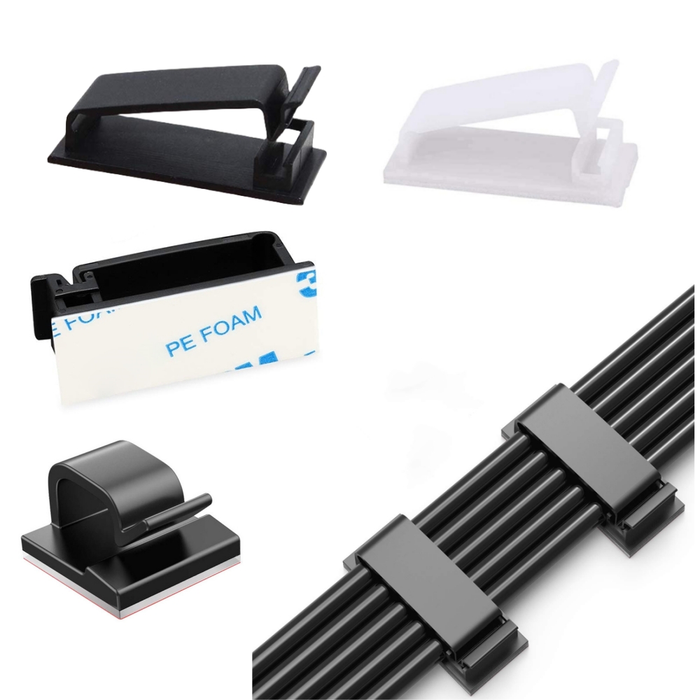 10/20/50Pcs Cable Organizer Self Adhesive Cable Clips USB Cable Management Clamp Car Home Wall Cord Holder Charging Wire Winder