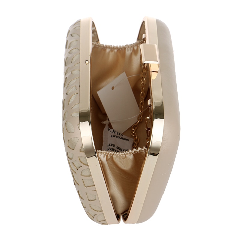 SEKUSA Aushöhlen Stil Pu Abend Taschen Mit Kette Schulter Tag Kupplungen Abend Taschen Schwarz/Gold Geldbörse Brieftaschen
