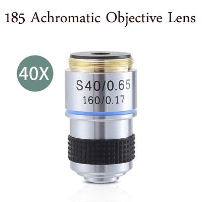 185 Achromatic Pure Copper objective Lens 4X 10X 20X 40X 60X 100X RMS 20.2mm for Biological Microscope Conjugate Distance 185 mm: Silver