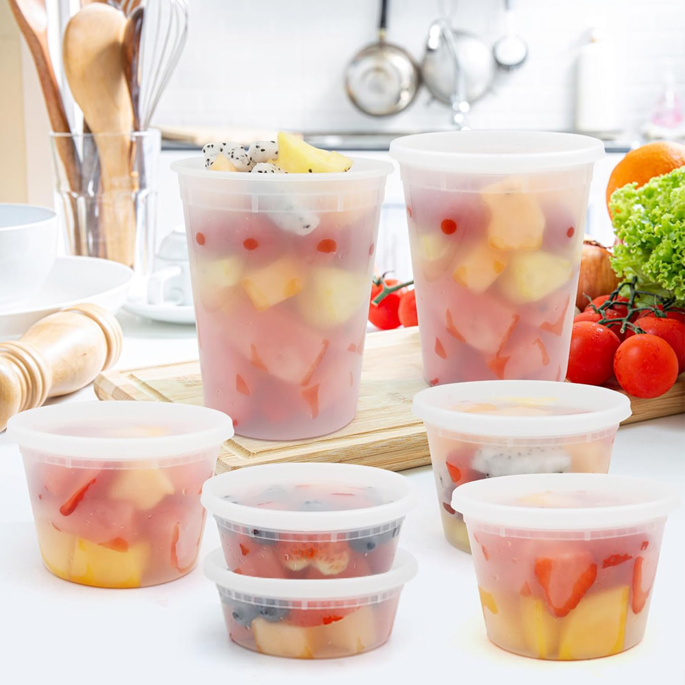 Deli Containers with Lids Food Storage Containers with Lids Freezer Safe, Soup Containers for Restaurant BPA Free Microwave Safe