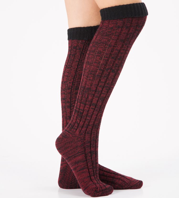 1 Pair Women's Knitted Boot Socks Boot Cuffs Toppers Knit Leg Boot Knee High Long Leg Warmers Sock: color 4