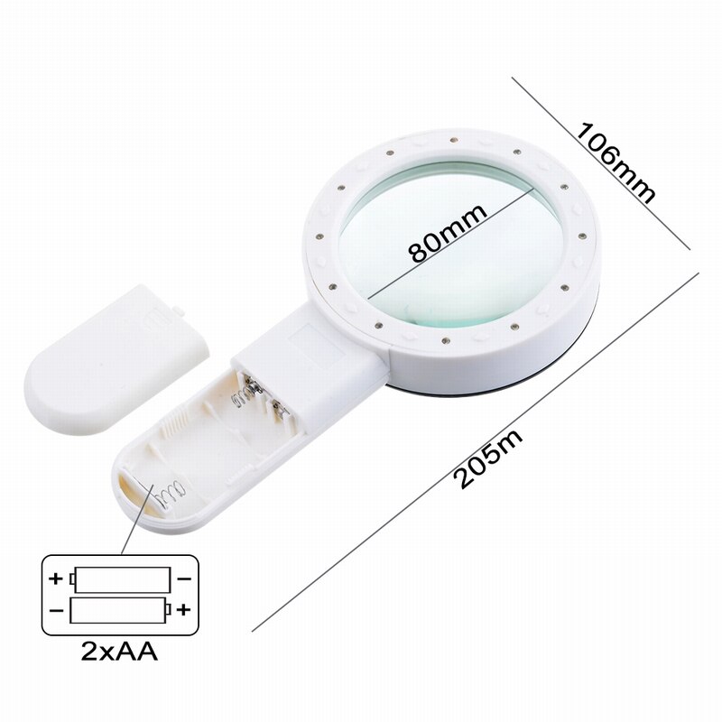 30 X 12 LED Lights High Magnification Magnifying Glass Double Lens Upgraded Magnifier Lamp Making Handicrafts Magnifying Glass